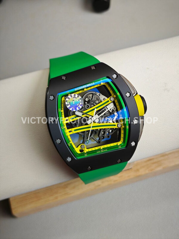 ZF Factory Richard Mille RM 61-01 42.7mm Black Ceramic Green Rubber Strap Skeletonized Green Dial ( (9) ZF Factory Richard Mille RM 61-01 42.7mm Black Ceramic Green Rubber Strap Skeletonized Green Dial