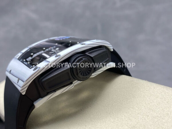 ZF Factory Richard Mille RM 61-01 42.7mm White Carbon Fiber Black Rubber Strap Skeletonized Dial