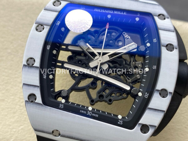 ZF Factory Richard Mille RM 61-01 42.7mm White Carbon Fiber Black Rubber Strap Skeletonized Dial