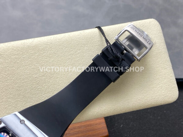 ZF Factory Richard Mille RM 61-01 42.7mm White Carbon Fiber Black Rubber Strap Skeletonized Dial
