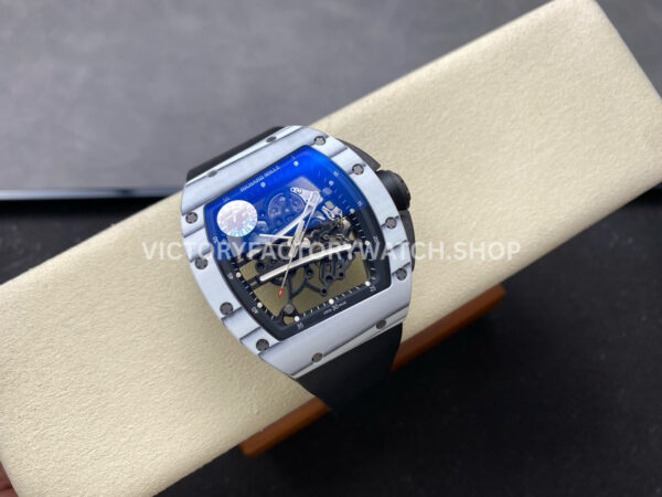 ZF Factory Richard Mille RM 61-01 42.7mm White Carbon Fiber Black Rubber Strap Skeletonized Dial