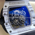 ZF Factory Richard Mille RM 61-01 42.7mm White Carbon Fiber Black Rubber Strap Skeletonized Dial
