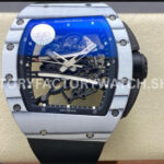 ZF Factory Richard Mille RM 61-01 white carbon fiber black rubber strap skeletonized dial