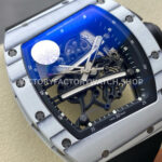 ZF Factory Richard Mille RM 61-01 42.7mm White Carbon Fiber Black Rubber Strap Skeletonized Dial