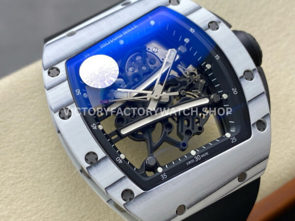 ZF Factory Richard Mille RM 61-01 42.7mm White Carbon Fiber Black Rubber Strap Skeletonized Dial