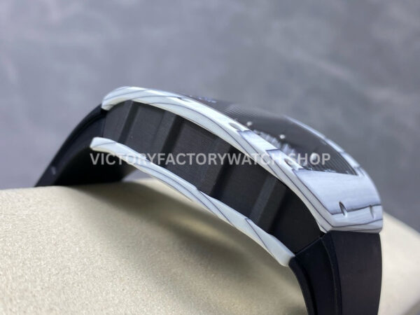 ZF Factory Richard Mille RM 61-01 42.7mm White Carbon Fiber Black Rubber Strap Skeletonized Dial