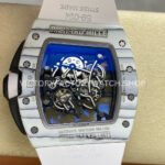 ZF Factory Richard Mille RM 61-01 42.7mm White Carbon Fiber White Rubber Strap Skeletonized Dial