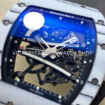 ZF Factory Richard Mille RM 61-01 42.7mm White Carbon Fiber White Rubber Strap Skeletonized Dial