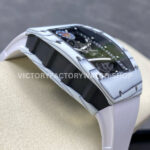 ZF Factory Richard Mille RM 61-01 42.7mm White Carbon Fiber White Rubber Strap Skeletonized Dial