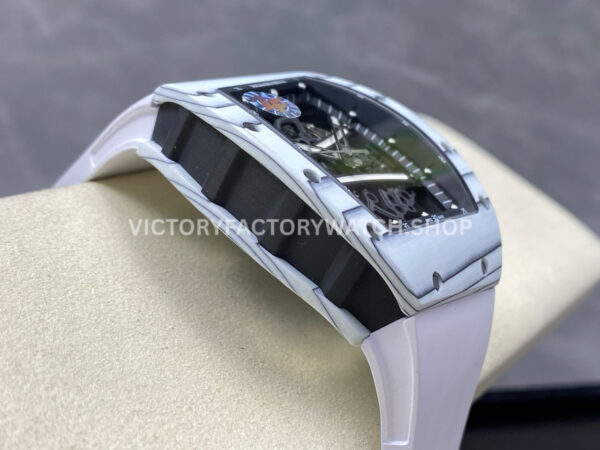 ZF Factory Richard Mille RM 61-01 42.7mm White Carbon Fiber White Rubber Strap Skeletonized Dial
