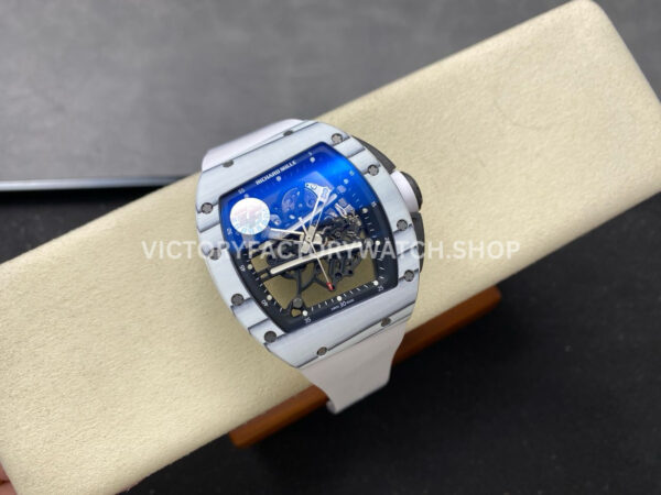 ZF Factory Richard Mille RM 61-01 42.7mm White Carbon Fiber White Rubber Strap Skeletonized Dial