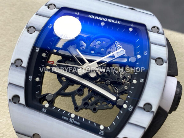 ZF Factory Richard Mille RM 61-01 42.7mm White Carbon Fiber White Rubber Strap Skeletonized Dial