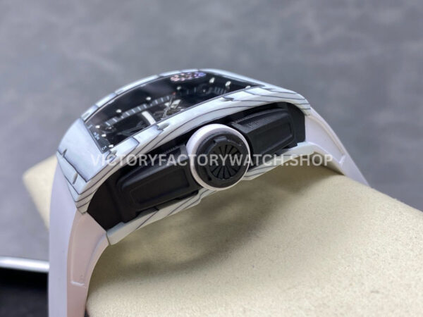 ZF Factory Richard Mille RM 61-01 42.7mm White Carbon Fiber White Rubber Strap Skeletonized Dial