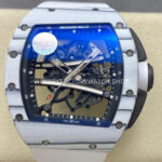 ZF Factory Richard Mille RM 61-01 white carbon fiber white rubber strap skeletonized dial
