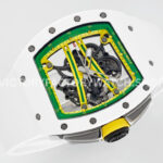 ZF Factory Richard Mille RM 61-01 Yohan Blake 42.7mm White Ceramic White Rubber Strap Skeletonized Green Dial