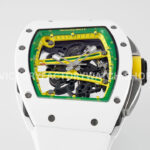 ZF Factory Richard Mille RM 61-01 Yohan Blake 42.7mm White Ceramic White Rubber Strap Skeletonized Green Dial