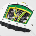 ZF Factory Richard Mille RM 61-01 Yohan Blake 42.7mm White Ceramic White Rubber Strap Skeletonized Green Dial