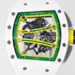 ZF Factory Richard Mille RM 61-01 Yohan Blake 42.7mm White Ceramic White Rubber Strap Skeletonized Green Dial