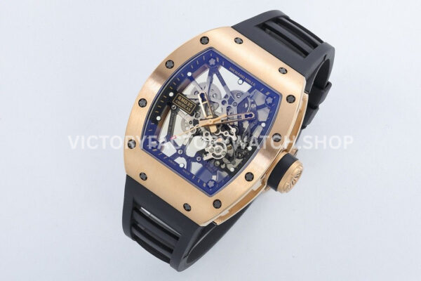ZF Factory Richard Mille RM 035 40mm Rose Gold Rubber Strap Skeletonized Dial
