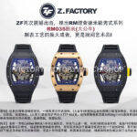 ZF Factory Richard Mille RM 035 40mm Rose Gold Rubber Strap Skeletonized Dial