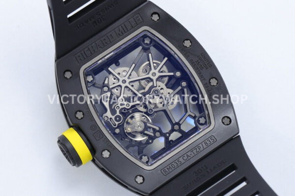 ZF Factory Richard Mille RM035 Titanium Rose Gold Black Rubber Strap Skeletonized Dial (9) ZF Factory Richard Mille RM 035 40mm Titanium Rose Gold Black Rubber Strap Skeletonized Dial
