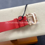 ZF Factory Richard Mille RM 07 31.4mm Diamond Rose Gold Red Rubber Strap Skeletonized Black Dial