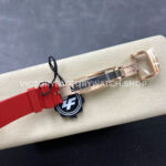 ZF Factory Richard Mille RM 07 31.4mm Diamond Rose Gold Red Rubber Strap Skeletonized Black Dial