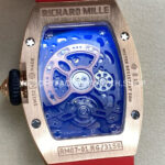 ZF Factory Richard Mille RM 07 31.4mm Diamond Rose Gold Red Rubber Strap Skeletonized Black Dial