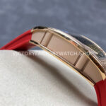 ZF Factory Richard Mille RM 07 31.4mm Diamond Rose Gold Red Rubber Strap Skeletonized Black Dial