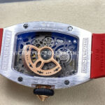 ZF Factory Richard Mille RM07 31.4mm Diamond White Gold Red Rubber Strap Skeletonized Black Dial (4) ZF Factory Richard Mille RM 07 31.4mm Diamond White Gold Red Rubber Strap Skeletonized Black Dial