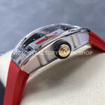 ZF Factory Richard Mille RM07 31.4mm Diamond White Gold Red Rubber Strap Skeletonized Black Dial (5) ZF Factory Richard Mille RM 07 31.4mm Diamond White Gold Red Rubber Strap Skeletonized Black Dial