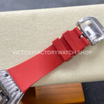 ZF Factory Richard Mille RM07 31.4mm Diamond White Gold Red Rubber Strap Skeletonized Black Dial (7) ZF Factory Richard Mille RM 07 31.4mm Diamond White Gold Red Rubber Strap Skeletonized Black Dial
