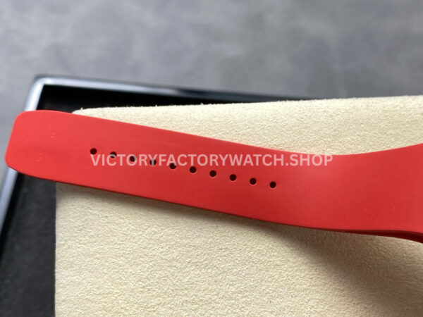 ZF Factory Richard Mille RM07 31.4mm Diamond White Gold Red Rubber Strap Skeletonized Black Dial (8) ZF Factory Richard Mille RM 07 31.4mm Diamond White Gold Red Rubber Strap Skeletonized Black Dial