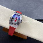 ZF Factory Richard Mille RM07 31.4mm Diamond White Gold Red Rubber Strap Skeletonized Black Dial (9) ZF Factory Richard Mille RM 07 31.4mm Diamond White Gold Red Rubber Strap Skeletonized Black Dial