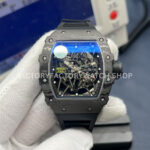 ZF Factory Richard Mille RM35-02 black carbon fiber black rubber strap black skeletonized dial
