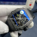ZF Factory Richard Mille RM 35-02 44.5mm Black Carbon Fiber Black Rubber Strap Black Skeletonized Dial