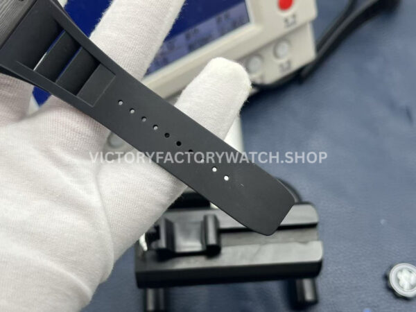 ZF Factory Richard Mille RM 35-02 44.5mm Black Carbon Fiber Black Rubber Strap Black Skeletonized Dial