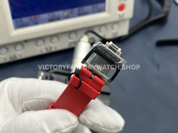 ZF Factory Richard Mille RM35-02 Black Carbon Fiber Red Rubber Strap Black Skeletonized Dial (6) ZF Factory Richard Mille RM 35-02 Black Carbon Fiber Red Rubber Strap Black Skeletonized Dial