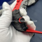 ZF Factory Richard Mille RM35-02 Black Carbon Fiber Red Rubber Strap Black Skeletonized Dial (8) ZF Factory Richard Mille RM 35-02 Black Carbon Fiber Red Rubber Strap Black Skeletonized Dial