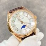 ZF Factory Vacheron Constantin Fiftysix 4000E000R-B438 40mm Rose Gold Leather Stra ZF Factory Vacheron Constantin Fiftysix 4000E/000R-B438 40mm Rose Gold Leather Strap Arabic Numerals Silver Dial