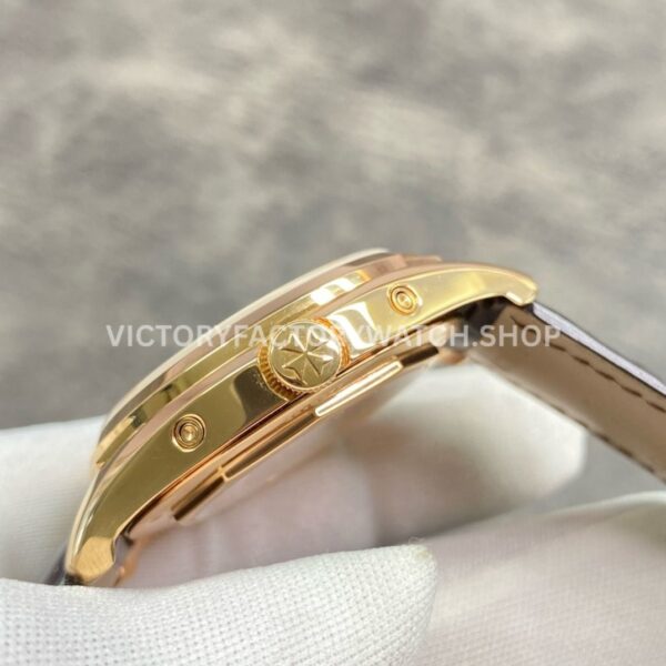 ZF Factory Vacheron Constantin Fiftysix 4000E000R-B438 40mm Rose Gold Leather Stra (3) ZF Factory Vacheron Constantin Fiftysix 4000E/000R-B438 40mm Rose Gold Leather Strap Arabic Numerals Silver Dial