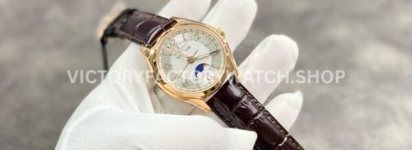 ZF Factory Vacheron Constantin Fiftysix 4000E000R-B438 40mm Rose Gold Leather Stra (4) ZF Factory Vacheron Constantin Fiftysix 4000E/000R-B438 40mm Rose Gold Leather Strap Arabic Numerals Silver Dial