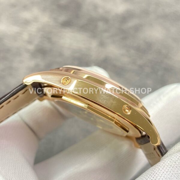 ZF Factory Vacheron Constantin Fiftysix 4000E000R-B438 40mm Rose Gold Leather Stra (6) ZF Factory Vacheron Constantin Fiftysix 4000E/000R-B438 40mm Rose Gold Leather Strap Arabic Numerals Silver Dial