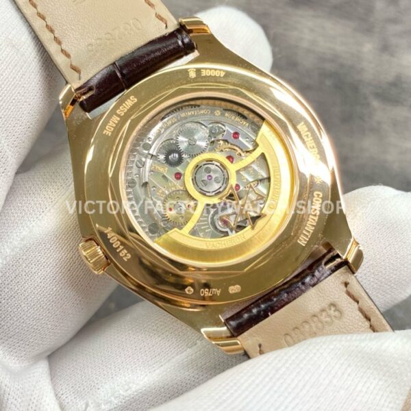 ZF Factory Vacheron Constantin Fiftysix 4000E000R-B438 40mm Rose Gold Leather Stra (8) ZF Factory Vacheron Constantin Fiftysix 4000E/000R-B438 40mm Rose Gold Leather Strap Arabic Numerals Silver Dial