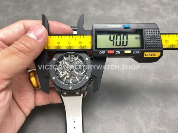 BBF Factory Hublot Big Bang Unico 42mm 441.CI.1171.RX Black Ceramics White Rubber Strap Black Skeletonized Dial