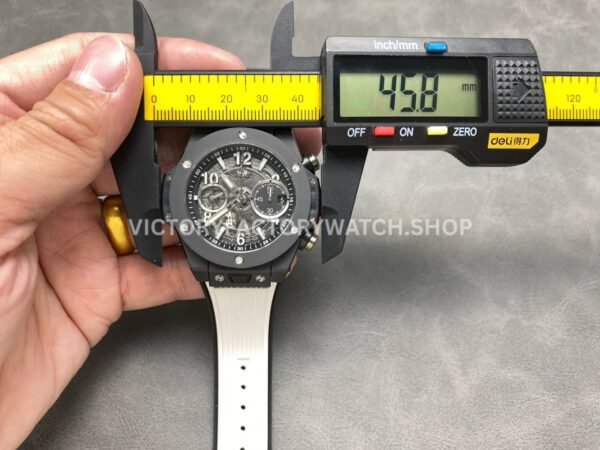 BBF Factory Hublot Big Bang Unico 42mm 441.CI.1171.RX Black Ceramics White Rubber Strap Black Skeletonized Dial