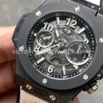 BBF Factory Hublot Big Bang Unico 42mm 441.CI.1171.RX Black Ceramics White Rubber Strap Black Skeletonized Dial