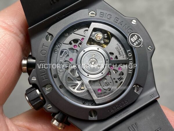 BBF Factory Hublot Big Bang Unico 42mm 441.CI.1171.RX Black Ceramics White Rubber Strap Black Skeletonized Dial