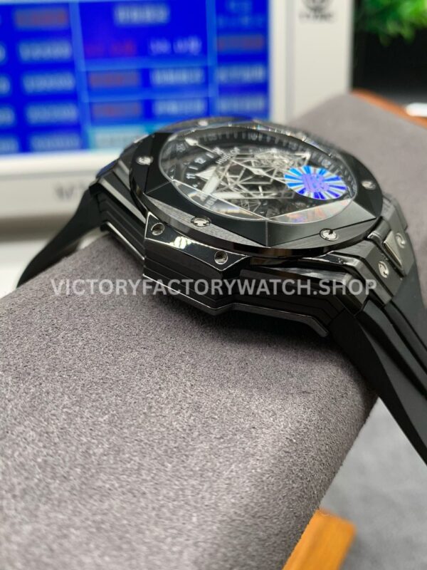 BBF Factory Hublot Big Bang Sang Bleu II 418.CX.1114.RX.MXM20 45mm Black Cera ( BBF Factory Hublot Big Bang Sang Bleu II 418.CX.1114.RX.MXM20 45mm Black Ceramics Black Rubber Strap Black Skeletonized Dial