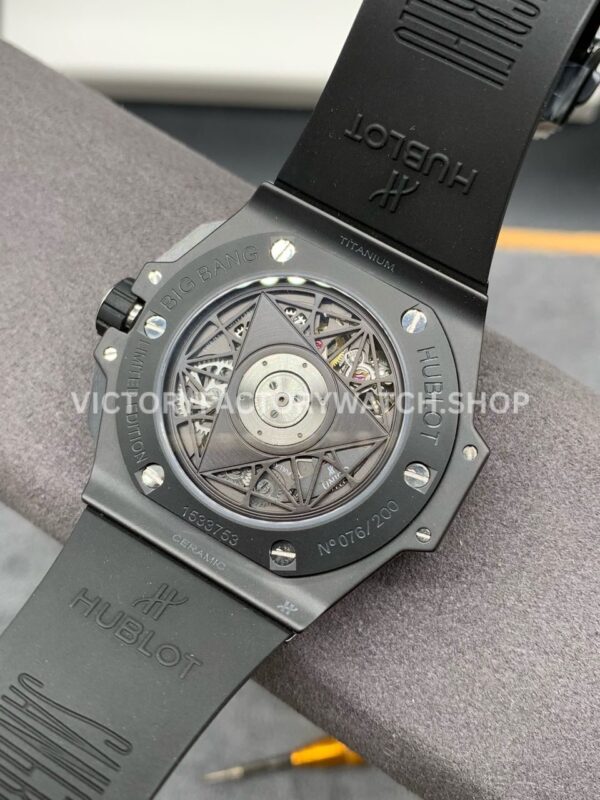 BBF Factory Hublot Big Bang Sang Bleu II 418.CX.1114.RX.MXM20 45mm Black Cera ( (4) BBF Factory Hublot Big Bang Sang Bleu II 418.CX.1114.RX.MXM20 45mm Black Ceramics Black Rubber Strap Black Skeletonized Dial